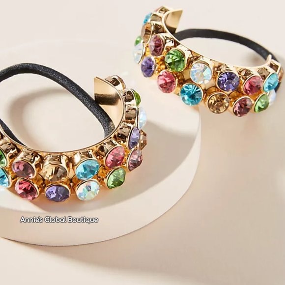 Anthropologie Accessories - NWT ANTHROPOLOGIE Rainbow Cuff Ponytail Holder Set